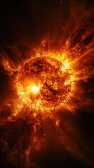 Striking image of the sun's surface during a magnetic storm,