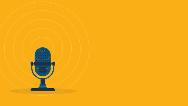 Podcast. Podcasting Sound Audio Wave animation 	