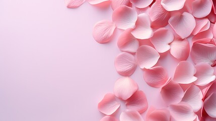 Obraz premium rose petals on light pink background