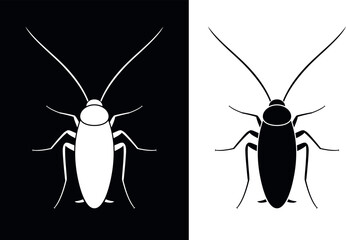 Cockroach logo. Isolated cockroach on white background