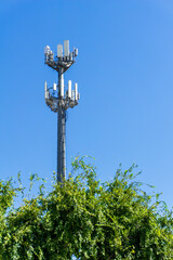 Cell Phone Tower with blue background