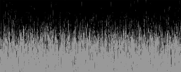 Matrix texture made of black particles and lines. Futuristic abstract virus or binary gray background. Visualization of big data. Broken screen effect. Vector illustration.