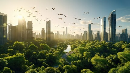 Plants growing everywhere in the abandoned city © PixelPaletteArt