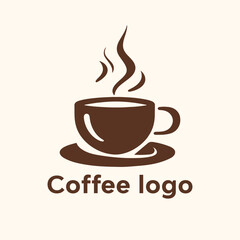 Vector simple and minimal Coffee Logo, Coffee cafe design Concept with white background 