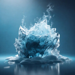 A smoldering mass of ice.Generative Ai