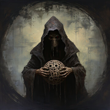 "Mad Cultist in Tattered Garb - Bizarre Occult Attire" 