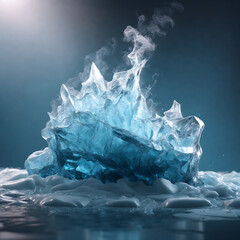 A smoldering mass of ice.Generative Ai
