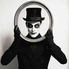 "Sinister Carnival Barker with Top Hat" 