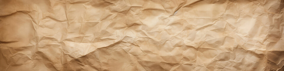 Crumpled parchment background, texture, banner.