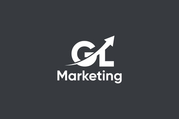 GL Letter And Arrow Marketing Logo Vector Template © Borun