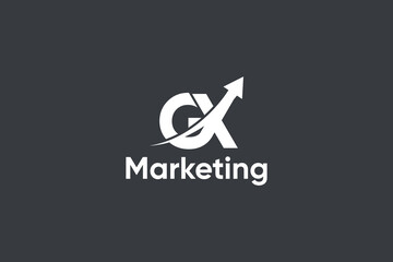 GX Letter And Arrow Marketing Logo Vector Template