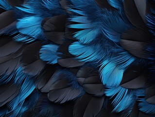 blue and black feathers background