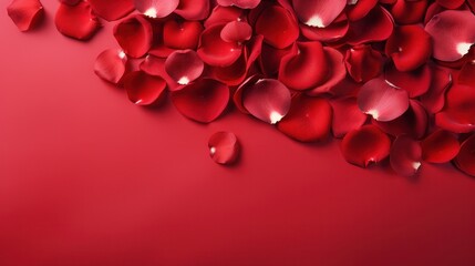 red rose petals on red background