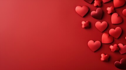 red hearts on red background