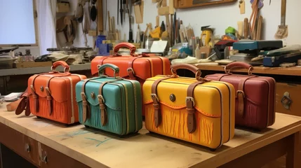 Foto op Plexiglas Colorful suitcases for long trips © olegganko