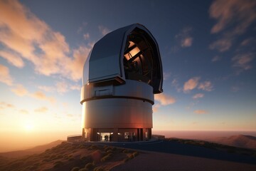 Fototapeta na wymiar An enormous telescope facing the sky, depicted in 3D. Generative AI