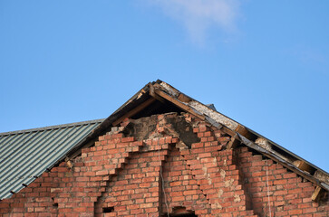 Old brick factory being demolished