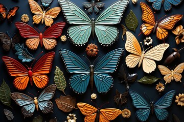 Pattern made of butterflies