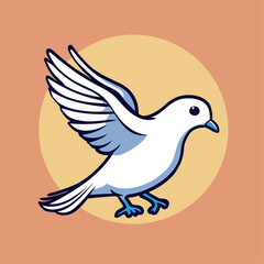 white peace dove editable vector