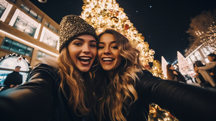 Friends selfie on Christmas night