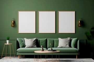 Mix of paintings for living room, mockup of paintings for living room