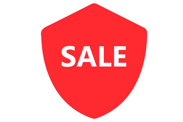 Red sale sticker label vector design for decorate your business shopping online banner website , isolated on white background