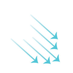 Wind direction arrows and air flow illustration. 