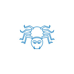 spider on a white background. spider icon outline design