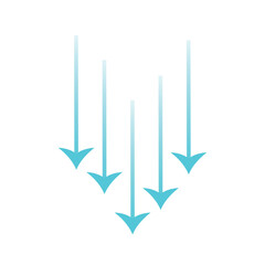 Wind direction arrows and air flow illustration. 