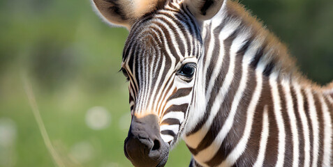 baby zebra portrait generative ai illustration 