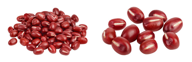 Red adzuki beans isolated on white background