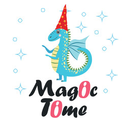 Christmas card with cute green dragon. Year of the Dragon 2024, China