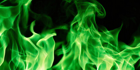 green flame fire magic on transparent background generative ai 
