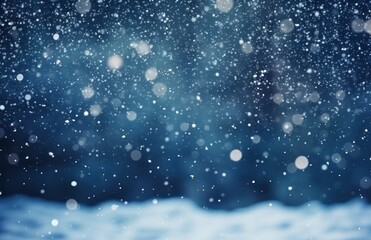 cold background with snow falling from the sky,