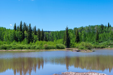 Summer at a mountain lake on Pinyon Mesa in western Colorado