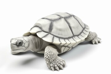 3d turtle figure isolated on white background. Generative AI