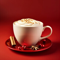 Christmas Cup of Cappuccino with Foam