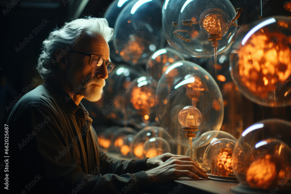 Poster a philosopher reflecting on the ethical implications of creating synthetic life forms. concept of et