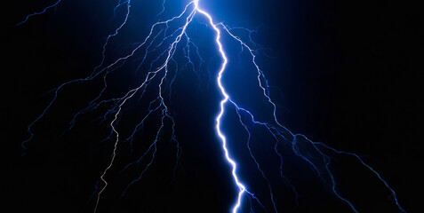 lightning on black background power illustration  - obrazy, fototapety, plakaty