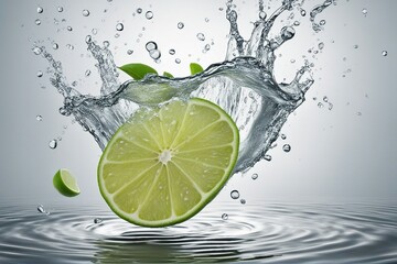 lime in water splash