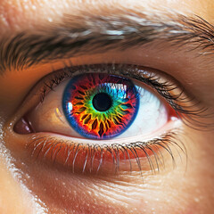  Close up detail beautiful female eye.AI generated.