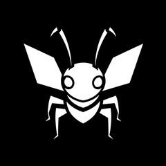 Black Vector Ant Icon A Logo of Excellence Intricate Ant Silhouette Black Vector Logo Brilliance