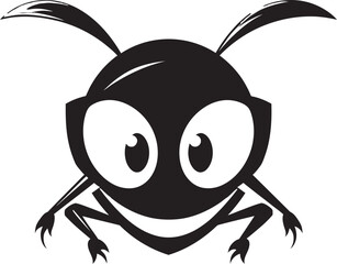 Streamlined Ant Emblem Black Vector Logo Black Vector Ant Logo Bold and Beautiful