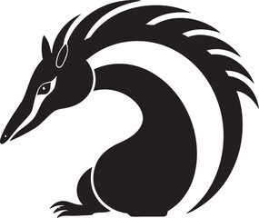 Black Vector Anteater Logo Excellence in Simplicity Black Anteater Vector Emblem Iconic Logo Design