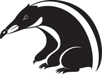 Anteater Beauty in Black A Vector Logo of Grace Timeless Black Anteater Logo A Masterpiece in Vector Art