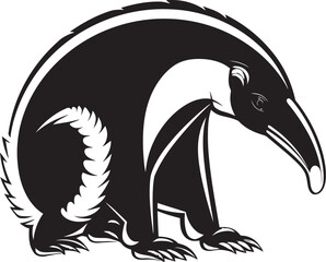 Anteater Elegance in Black Vector Logo Brilliance Black Vector Anteater Symbol A Mark of Strength