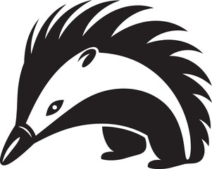 Elegant in Black Anteater Icon Vector Artistry Black Vector Anteater Logo A Masterpiece in Simplicity