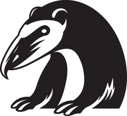 Obraz premium Elegance in Simplicity Black Anteater Vector Logo Artistic Mastery Black Vector Anteater Symbol