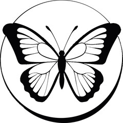 Elegant Flight Black Butterfly Icon Butterfly Silhouette in Noir A Symbol of Beauty