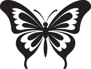 Intricate Beauty Black Butterfly Design Wings of Intricacy in Black Butterfly Icon